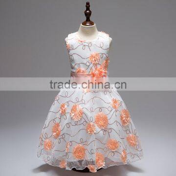 High Quality Fancy Flower Kids Puffy Dress Baby Girls Party Dress Design#L7790 photo-6