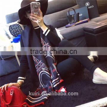 Scarf Brand Women Cashmere Shawl Pink Sailboat Printed Winter Warm Ladies Femme Female Pashmina Design Silk Cape photo-3