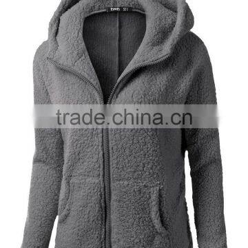 Hot Sale High Quality Super Comfort Custom Zipper up Women's Hoodie Coat