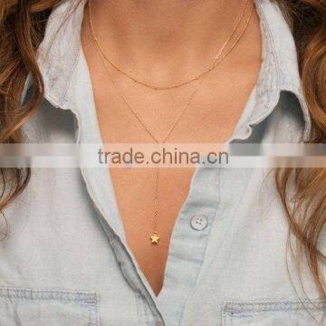 Light Weight Simple Gold Triangle Bar Pentagram Pendant Metal Infinity Women Layer in Necklace Fashion Jewelry Jewellry photo-3