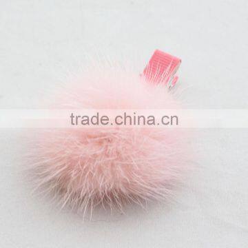 Myfur Baby Pink Light Colorful Dyed Real Mink Fur Pom Pom Wholesale photo-2