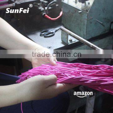 Green/Purple Stripes Wax Waxed Cotton Shoelace photo-5