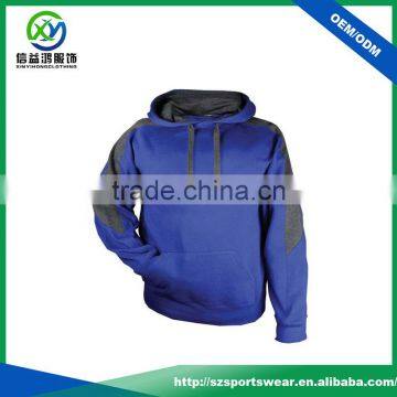 Top Quality Polyester / Cotton Blue With Dark Gray Running Hoodie
