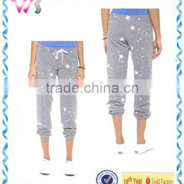 Custom women sweat pants star printing soft pants wholesale fitness clothing