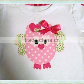 persnickety owl appliqued valentine shirt ruffle raglan kids clothing wholesale