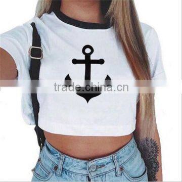 New white letters printed round neck short shirt women short sleeve T shirt