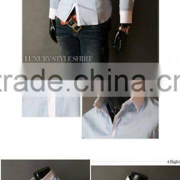 2015 Hot Sale Africa Market Fashionable Polyester and Cotton Men's Slim Fit Shirt With Special Pattern photo-2