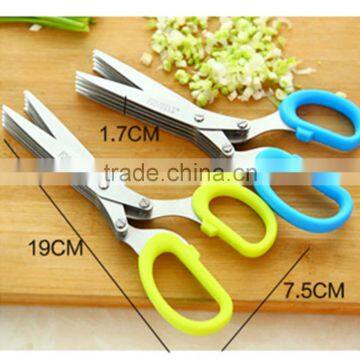 Stainless Steel 5 Layers Kitchen Scissors Multi-functional Shredded Cut Herb Green Onion Cut Scissor Spices Kitchen Tool KC1056 photo-6