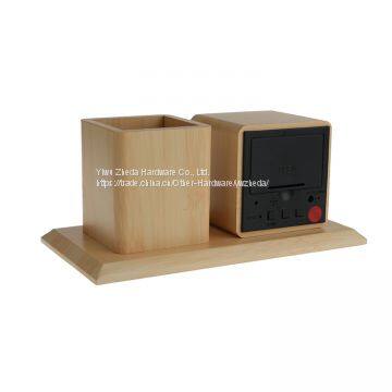 Promotion Wooden Smart Clock With a Pen Container