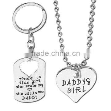 Fashion DIY Keychain and Necklace Heart Gift New Mommy Daddy Mother Father's Day photo-2
