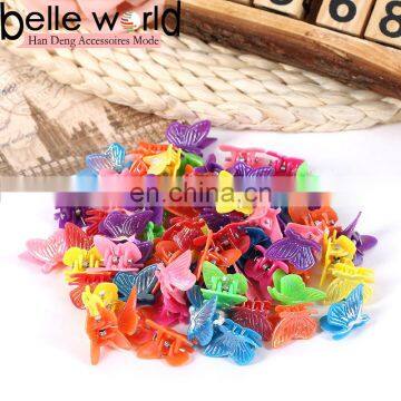 colours butterfly small size mini plastic clip hair claws