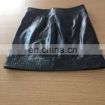 2015 Ladies Genuine Black Leather Skirt photo-3