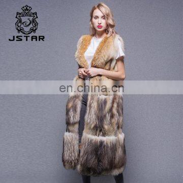 Hot Sale fox fur vest Fashion Girl Natural Ladies Real Fur Gilet / Genuine