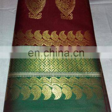 Women's Dress Indian Saree Zari Work Pallu Silk Sari Wedding Dress