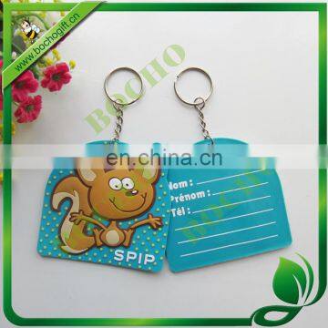 rubber keyring with writetable area