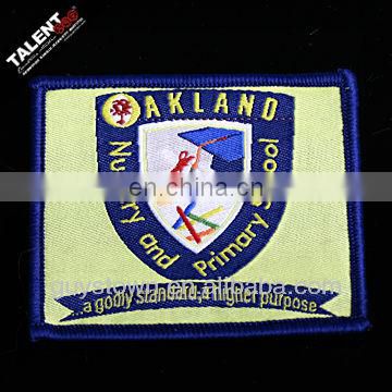 wholesale custom private woven logo badge for school uniform