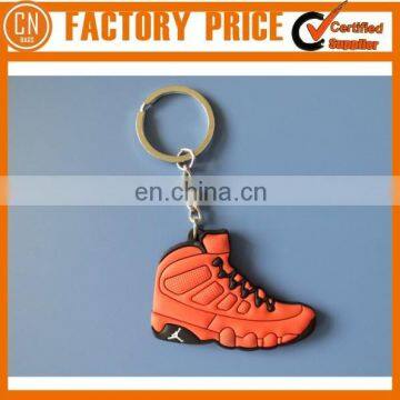 Fashional Soft PVC Rubber Running Shoes Keychain With Metal Ring