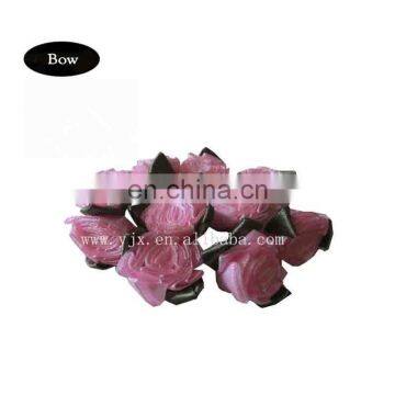 Mini Pink Artificial Ribbon Flowers for Wedding Accessory