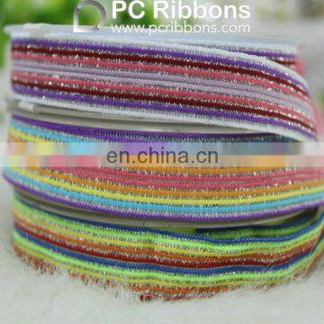 Wholesale colorful glitter jacquard elastic