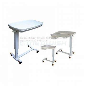 AG-OBT013 ABS Adjustable Hospital Over Bed Table With Four Silent Wheels