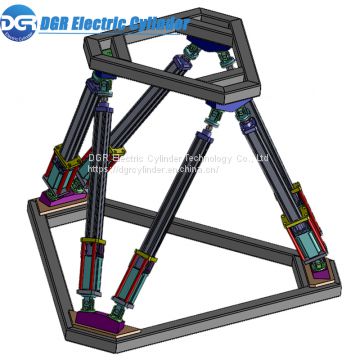 High Precision Servo Electric Cylinder Fast 500mm/s Linear Actuator for 6DOF Stewart Lifting Motion Platform