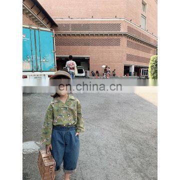 6596 Baby Boutique Clothing Kids Baby Girl Lapel Pointed Collar Printing Blouse photo-5