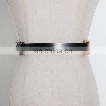 TWOTWINSTYLE Waist Sweat Belt For Women PU Patchwork Metal Chain Hollow Out Adjustable Streetwear photo-3