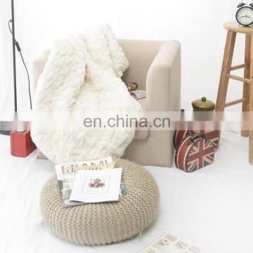 Wholesale Recycling Super Soft Extra Cozy Luxury Embossed Red White Rabbit Faux Fur Throw Blanket for Couch photo-6