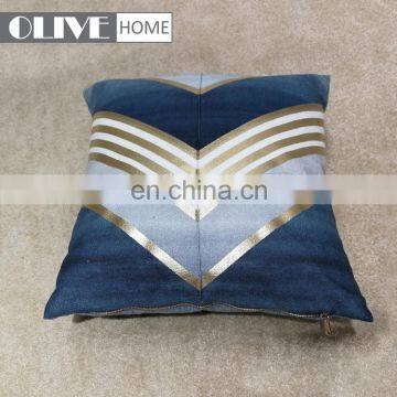 New Design Symmetric Striped Gold Stamping Geometric Print Cushion For Sofa photo-4