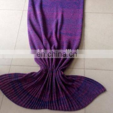 100 acrylic knit mermaid tail blanket for adult