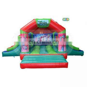 combination pvc inflatable trolls bouncer castle for kids' play house