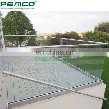 2020 Aluminum Base Shoe Glass Railing Design Balcony Frameless U Channel glass balustrade