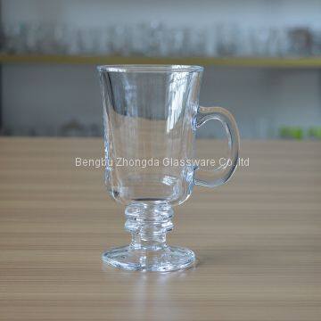 Irish clear glass mug for coffee Cappuccinos, Milk shakes