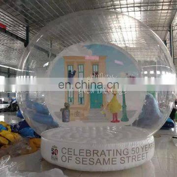 Sesame theme inflatable human photo snow globe tent with repair kits