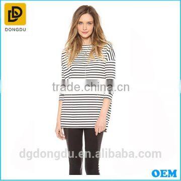 Elegant Long Sleeve Stripes High Quality Women Casual Maternity 's T-shirt