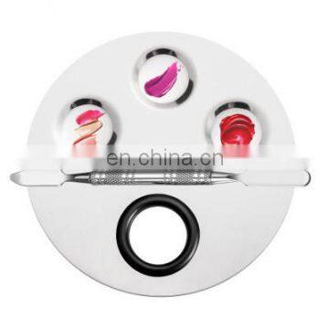 Round Stainless Steel Makeup Nail Art Polish Foundation Eyeshadow Mixing Palette With Spatula photo-2