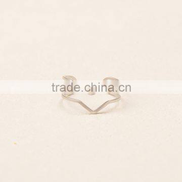 Gold Finger Ring Hot Selling Ladies Finger Double v Design Finger Ring photo-4