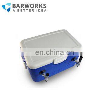 40L Draft Keg Twin Stainless Coils Jockey Box Double Faucet Draft Beer Cooler photo-5