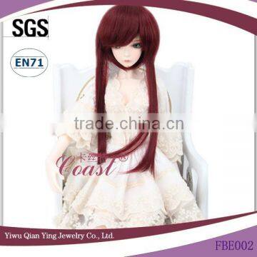 red wine color adorable baby doll hair wigs many color can made