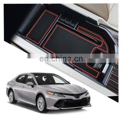 Interior Accessories Parts Silicone Armrest Rest Storage Box Center Control Console Organizer For Toyota Camry XLE XSE 2018-2020