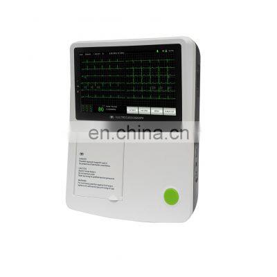 Good Quality cheap 7 inch 3 channel 12 leads TFT-LCD  screen  multi-parameter ECG machine