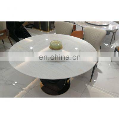 modern white dinning room set furniture natural marble dining table with 8 leather chairs