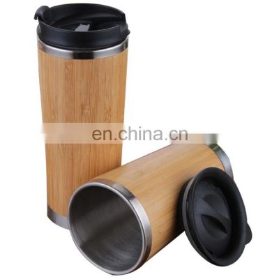 Double Wall Stainless Steel Bamboo Fiber Tumbler Wholesale 450ml