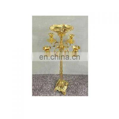 mini gold plated shiny decorative with flower bowl candelabra