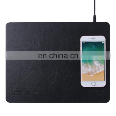 PU Leather Mouse Pad Qi Wireless Charging High Quality Wireless Mobile Phone Charger