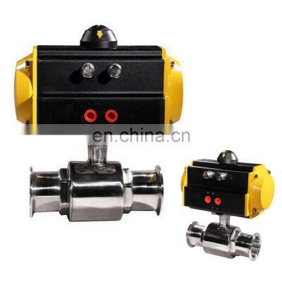 DN25 Double Acting 2 Way Tri Clamp Sanitary Food Grade Stainless Steel Water Pneumatic Actuator Ball Valve pneumatic valve