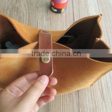 Handmade Cow Leather Cosmetic Organizer Bag Large Capacity Clutch Pen Bag for Travel photo-6