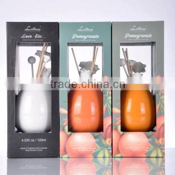 120ml Home fragrance Aroma Reed Diffuser with ceramic bottle and clay decoration SA-0040