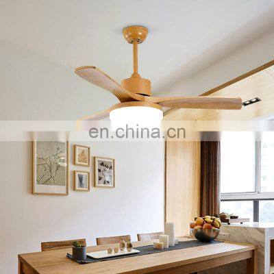 3 Blades Modern Decorative Home Living Room Copper Pendant Lighting Wireless Indoor Ceiling Fan Wood With Led Lamp for Kitchen photo-4