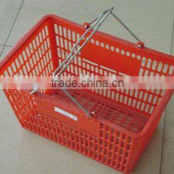 Plastic Shopping Basket with metal handles